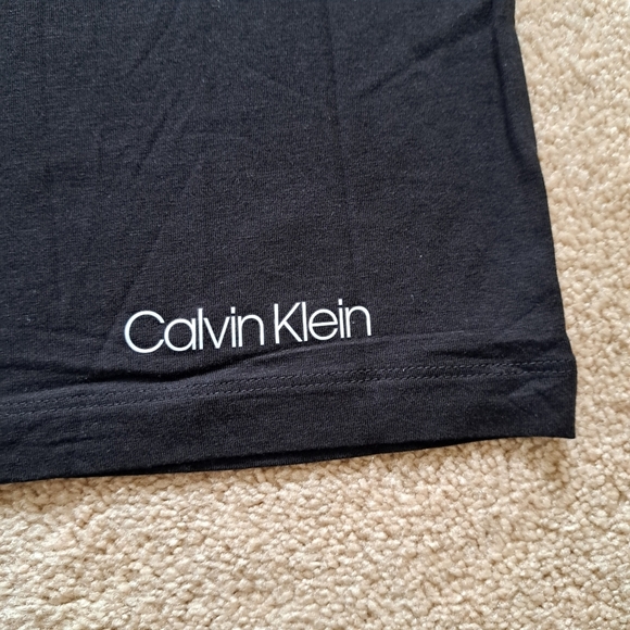 ❤️ Calvin Klein PJ Top Black Short Sleeved Women's Medium V-neck Loungewear - Picture 6 of 12